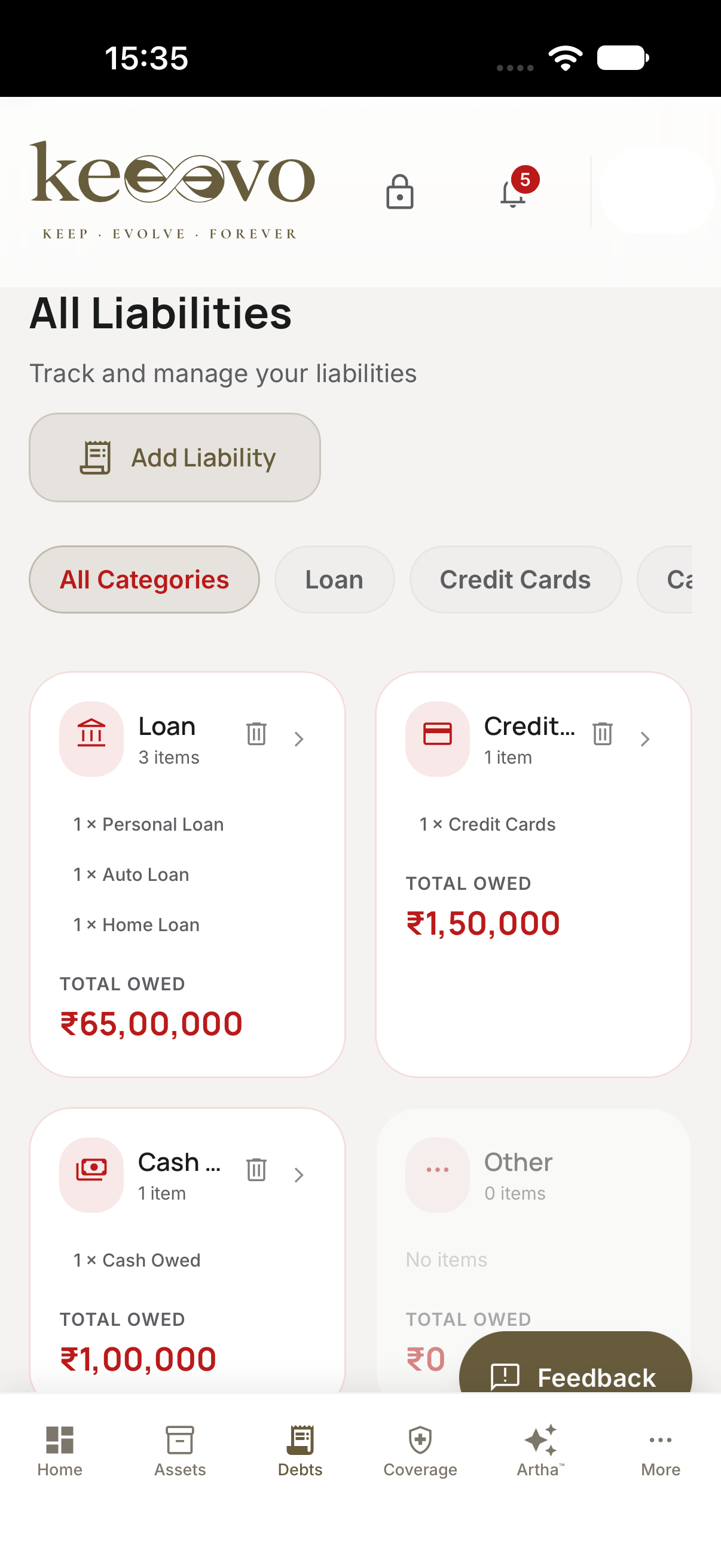 Keeevo Liabilities